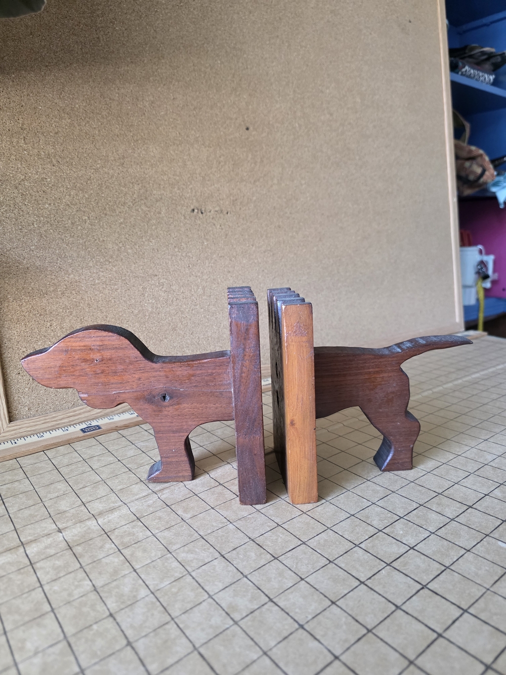 Dachshund Bookends Solid Wood 15" Doxie Silhouette